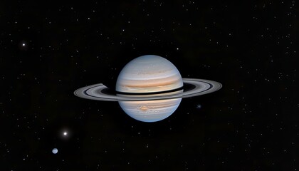 Wall Mural - A planet Saturn with rings around it