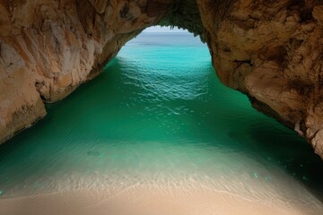 Sticker - Turquoise waters in a natural cave