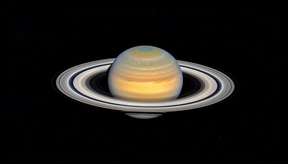 Wall Mural - A planet Saturn with rings around it