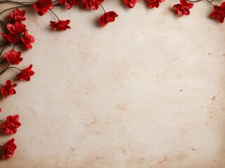 Wall Mural - red flower petals on vintage background