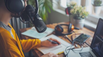 Wall Mural - The podcast recording setup