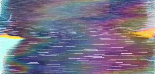 Aufkleber - Abstract background with datamoshing effect and holographic pixelated glitches. Concept of bug in program or video decay.