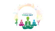 © New concept & ideas - Yoga day activity. Body and health fitness exercise poster banner greeting card design.