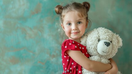 Canvas Print - The girl with teddy bear