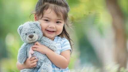 Poster - The girl with teddy bear