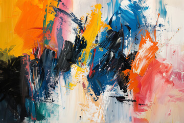 Aufkleber - An abstract expressionist piece conveying powerful emotions through bold strokes and vibrant colors.