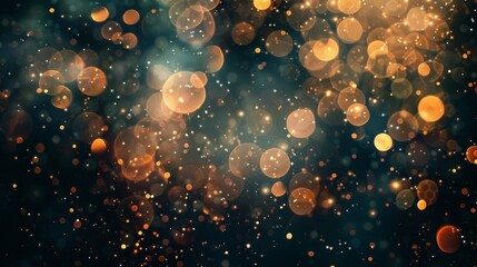 Wall Mural - beautiful gold glitter bokeh black background