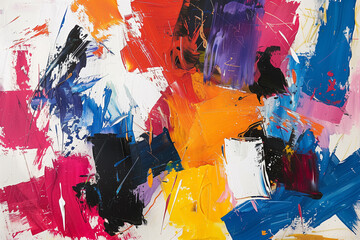 Aufkleber - An abstract expressionist piece conveying powerful emotions through bold strokes and vibrant colors.