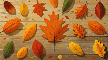 Wall Mural - Colorful Autumn Leaves on the Ground