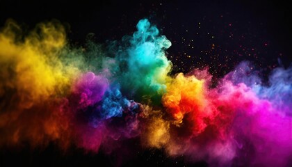 Wall Mural -  Abstract Coloful Smoke Dust Particles Night haze