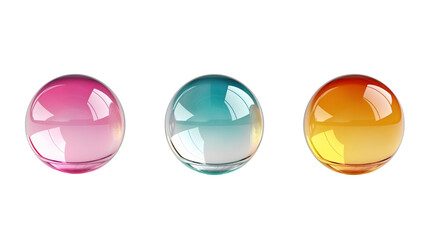 Wall Mural - A Trio of Translucent Spheres Reflecting Light in a Digital World