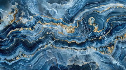 Poster - Blue Marble Texture Background Decorative Stone Interior Pattern