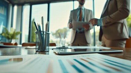 Wall Mural - The Office Desk Meeting