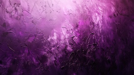 Poster - A close-up image of an abstract painting with deep purple and white swirls and textures on a dark background