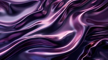 Poster - A close-up image of a silky purple fabric draped in soft waves. The fabric has a slight shimmer and is lit from above, creating a soft, ethereal effect