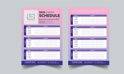 Wall Mural - Event Schedule layout design template with unique design style concept