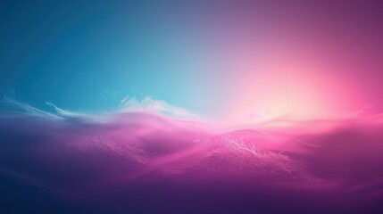 Poster - A scenic view of a sky filled with fluffy clouds, transitioning from a light blue to a vibrant pink