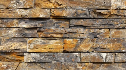 Wall Mural - Abstract background of an old weathered brown stone brick wall with space for content