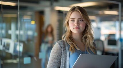 Poster - The woman with a laptop