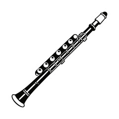 flute isolated, flute icon isolated on white, musical instrument illustration, vector illustration of-a flute in black outline