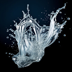 Canvas Print - High-speed photo of a water splash in midair. 