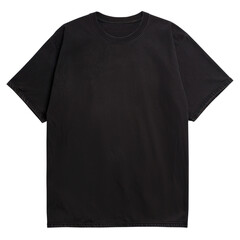 Sticker - PNG Oversized Washed Out Black Blank T-shirt Mockup Isolated On Transparent Background