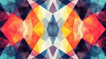 Wall Mural - Abstract background with a variety of colorful geometric shapes.