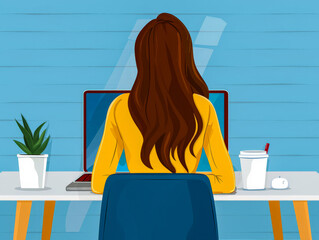 Wall Mural - E learning and online training concept image depicting a person using technology to improve knowledge.