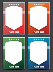 Wall Mural - player cards frame template set with grunge texture