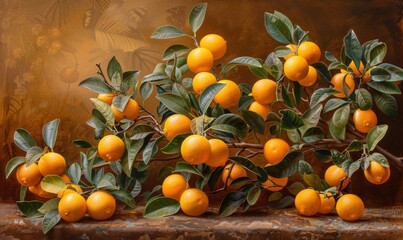 Wall Mural - Citrus trees laden with fruit