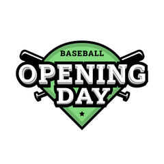 Wall Mural - Opening day, baseball logo, emblem.