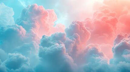 Wall Mural - pink and blue pastel background. soft and sweet texture of watercolor clouds for wallpaper and banne