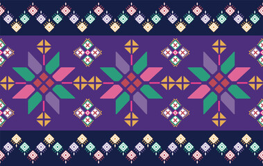 Geometric ethnic seamless pattern colorful. traditional ethnic oriental style vector pattern, Designed for background ,wallpaper ,carpet ,clothing ,weaving ,ikat pattern ,fabric ,embroidery ,doormat