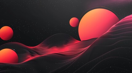 Wall Mural - presentation design in futurism style, black background and minimalism