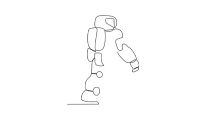 Wall Mural - Animated self drawing of Robot video design illustration. Programmable machine designed to perform specific tasks with a high degree of accuracy and repeatability in simple linear design illustration 