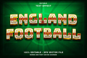 Wall Mural - England Football 3d Editable Text Effect Template Style Premium Vector