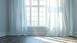 © artpray - A room with a large window and white curtains