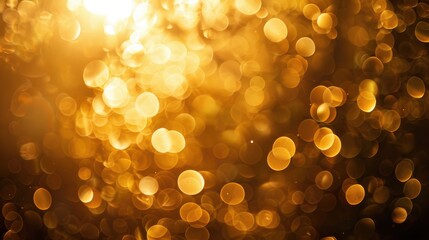 Fototapete - A blurry image of gold circles with a sun shining through them. The image has a warm and dreamy feeling to it
