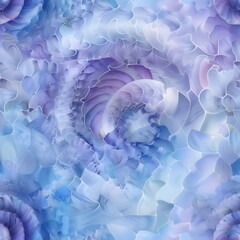 Wall Mural - This image features an abstract watercolor pattern in shades of light blue and purple. The pattern appears to be made of overlapping swirls and clouds, creating a dynamic and flowing design. The soft 