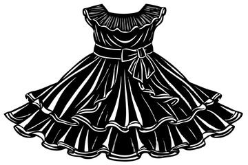 Sticker - Silhouette of elegant dress for beauty