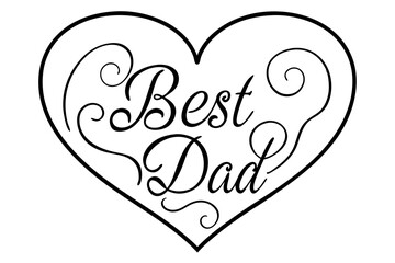 Sticker - Black and while father’s day calligraphy text