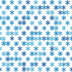 Poster - Abstract Blue Snowflakes Pattern on White Background