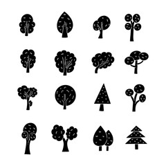 Wall Mural - Tree hand drawn solid icon vector illustration