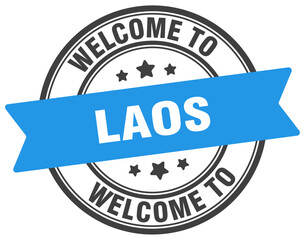 Welcome to Laos stamp. Laos round sign