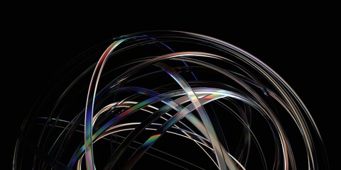 Poster - Abstract background with rounded lines, 3d render