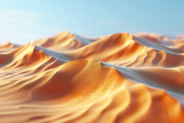 Sand patterns shaped by the wind in a desert