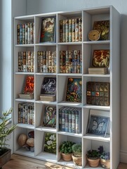 Visually Appealing 3D Rendered White Box Shelf Displaying Organized Gypsy Cards in Compartments