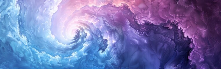 Aufkleber - An abstract image showcasing a swirling vortex of blue and purple clouds. The image appears to be a depiction of a dreamlike landscape, with soft, ethereal colors and textures.