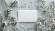 © wasan - Creative invitation mockup with custom text and flowers, designed with modern elegance