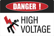© AndiPoe - Danger sticker sign of worker struck by electricity, electrical hazard, high voltage safety label